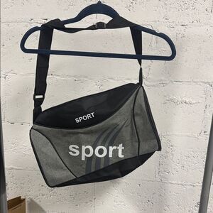BRAND NEW Small Duffle Sports Bag - SPORT - Gray & Black Men's Athletic Bag